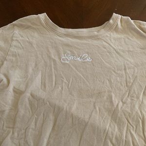 light washed yellow short sleeve shirt